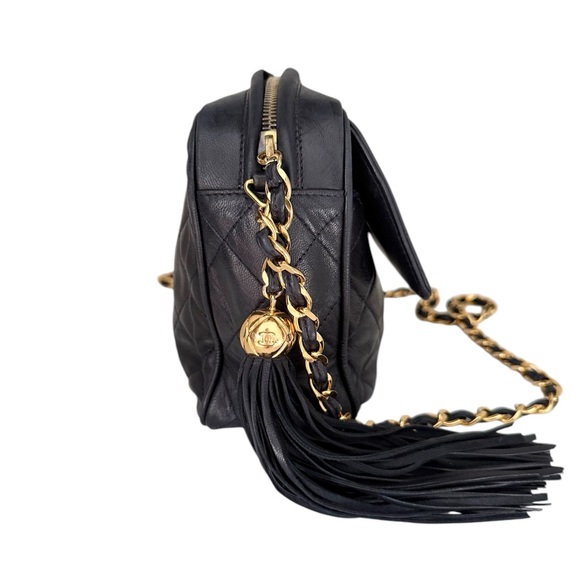 CHANEL Quilted Leather Turnlock Coco Mark Front Pocket Camera Shoulder Bag Black - Picture 4 of 14